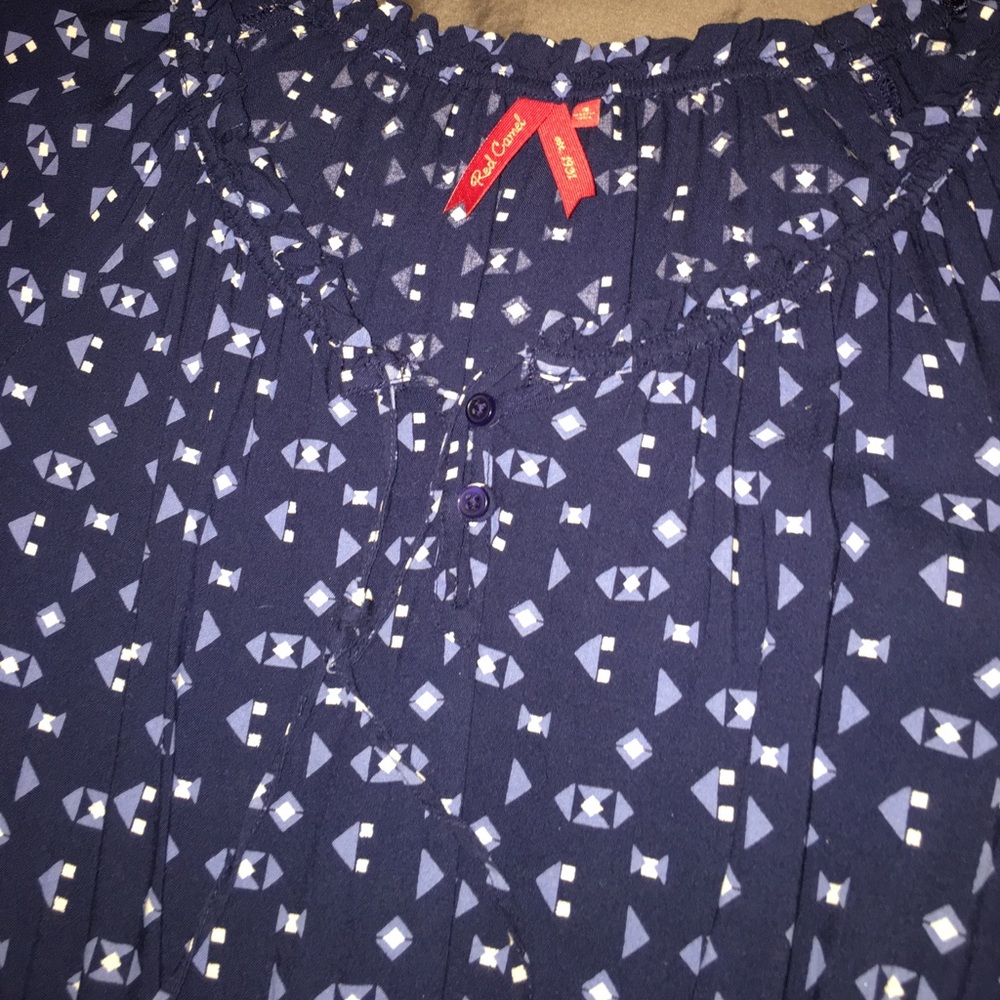 Navy Blue Patterned Dress - Picture 4 of 4